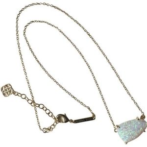 Kendra Scott Gold Isla White Kyocera Opal Necklace